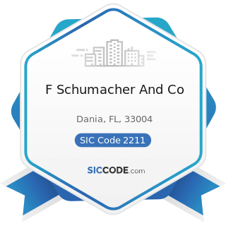 F Schumacher And Co - SIC Code 2211 - Broadwoven Fabric Mills, Cotton