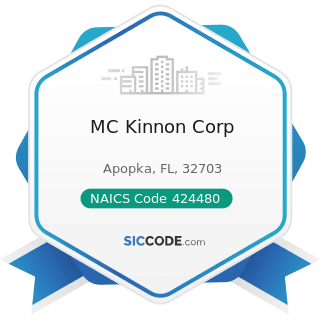 MC Kinnon Corp - NAICS Code 424480 - Fresh Fruit and Vegetable Merchant Wholesalers