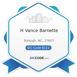 H Vance Barnette - SIC Code 8111 - Legal Services