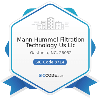 Mann Hummel Filtration Technology Us Llc - SIC Code 3714 - Motor Vehicle Parts and Accessories