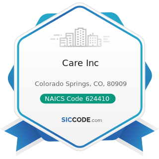Care Inc - NAICS Code 624410 - Child Care Services