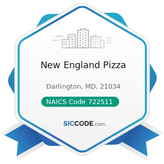 New England Pizza - NAICS Code 722511 - Full-Service Restaurants