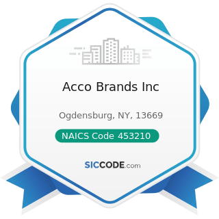 Acco Brands Inc - NAICS Code 453210 - Office Supplies and Stationery Stores