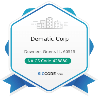Dematic Corp - NAICS Code 423830 - Industrial Machinery and Equipment Merchant Wholesalers