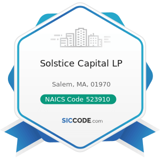 Solstice Capital LP - NAICS Code 523910 - Miscellaneous Intermediation