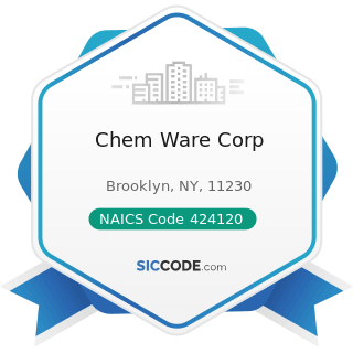 Chem Ware Corp - NAICS Code 424120 - Stationery and Office Supplies Merchant Wholesalers