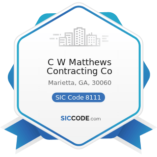 C W Matthews Contracting Co - SIC Code 8111 - Legal Services