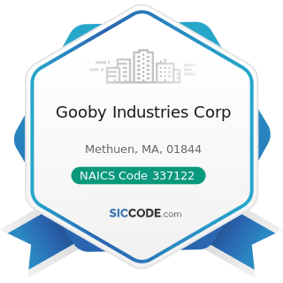 Gooby Industries Corp - NAICS Code 337122 - Nonupholstered Wood Household Furniture Manufacturing