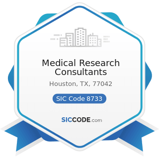 Medical Research Consultants - SIC Code 8733 - Noncommercial Research Organizations