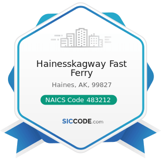 Hainesskagway Fast Ferry - NAICS Code 483212 - Inland Water Passenger Transportation