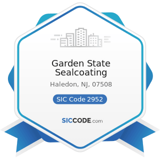 Garden State Sealcoating - SIC Code 2952 - Asphalt Felts and Coatings