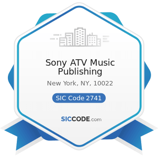 Sony ATV Music Publishing - SIC Code 2741 - Miscellaneous Publishing