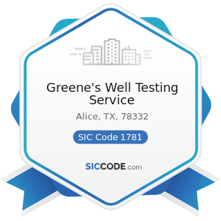Greene's Well Testing Service - SIC Code 1781 - Water Well Drilling