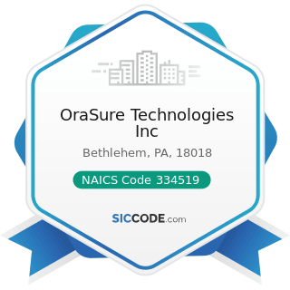 OraSure Technologies Inc - NAICS Code 334519 - Other Measuring and Controlling Device...