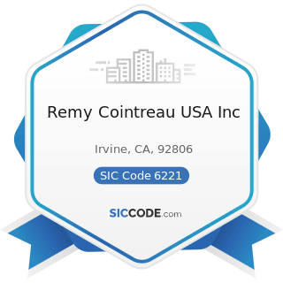 Remy Cointreau USA Inc - SIC Code 6221 - Commodity Contracts Brokers and Dealers