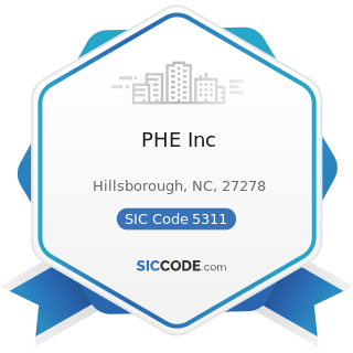 PHE Inc - SIC Code 5311 - Department Stores