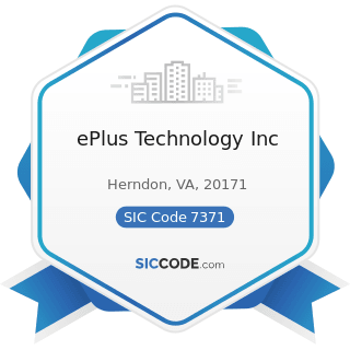ePlus Technology Inc - SIC Code 7371 - Computer Programming Services