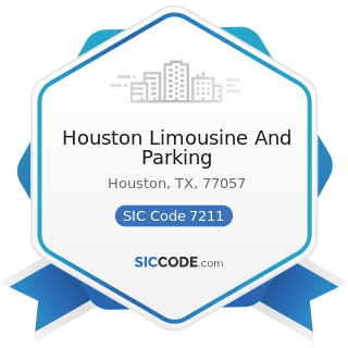 Houston Limousine And Parking - SIC Code 7211 - Power Laundries, Family and Commercial