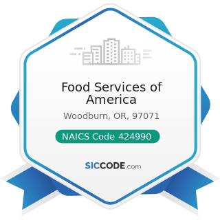Food Services of America - NAICS Code 424990 - Other Miscellaneous Nondurable Goods Merchant...