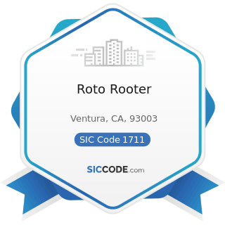 Roto Rooter - SIC Code 1711 - Plumbing, Heating and Air-Conditioning