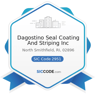 Dagostino Seal Coating And Striping Inc - SIC Code 2951 - Asphalt Paving Mixtures and Blocks