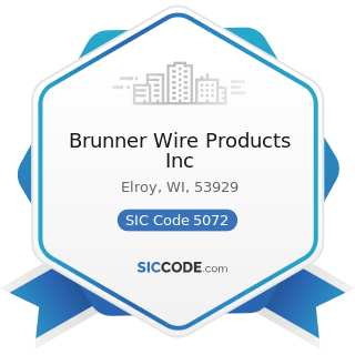 Brunner Wire Products Inc - SIC Code 5072 - Hardware