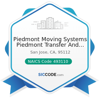 Piedmont Moving Systems Piedmont Transfer And Storage - NAICS Code 493110 - General Warehousing...