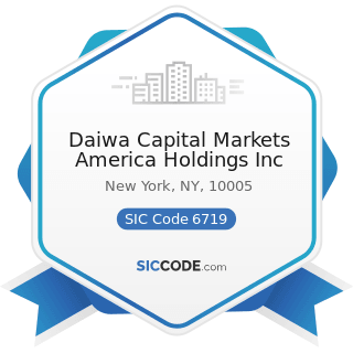 Daiwa Capital Markets America Holdings Inc - SIC Code 6719 - Offices of Holding Companies, Not...