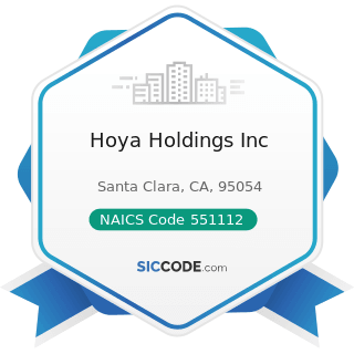 Hoya Holdings Inc - NAICS Code 551112 - Offices of Other Holding Companies