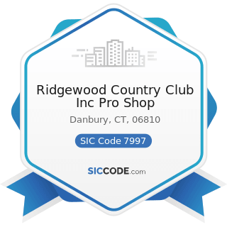 Ridgewood Country Club Inc Pro Shop - SIC Code 7997 - Membership Sports and Recreation Clubs