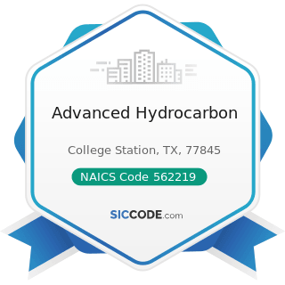 Advanced Hydrocarbon - NAICS Code 562219 - Other Nonhazardous Waste Treatment and Disposal