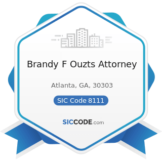 Brandy F Ouzts Attorney - SIC Code 8111 - Legal Services