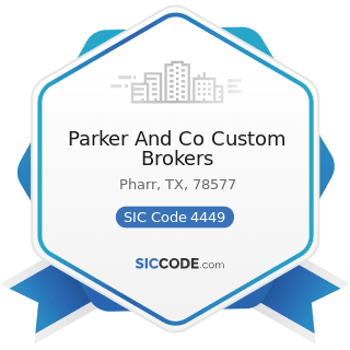 Parker And Co Custom Brokers - SIC Code 4449 - Water Transportation of Freight, Not Elsewhere...