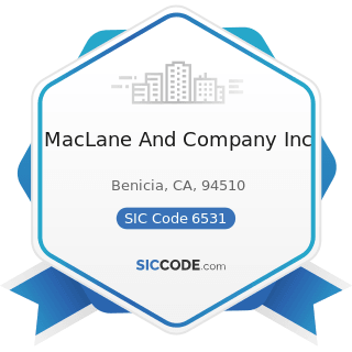 MacLane And Company Inc - SIC Code 6531 - Real Estate Agents and Managers