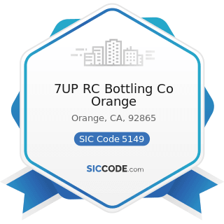 7UP RC Bottling Co Orange - SIC Code 5149 - Groceries and Related Products, Not Elsewhere...