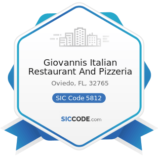 Giovannis Italian Restaurant And Pizzeria - SIC Code 5812 - Eating Places