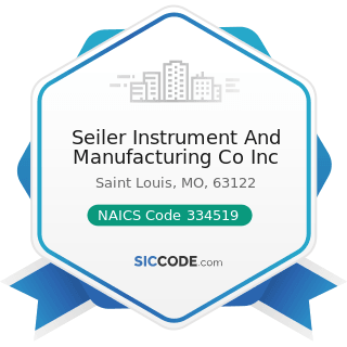Seiler Instrument And Manufacturing Co Inc - NAICS Code 334519 - Other Measuring and Controlling...