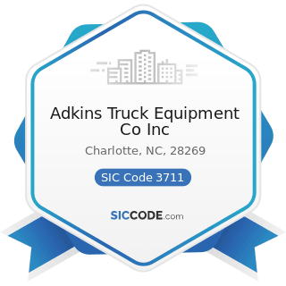 Adkins Truck Equipment Co Inc - SIC Code 3711 - Motor Vehicles and Passenger Car Bodies