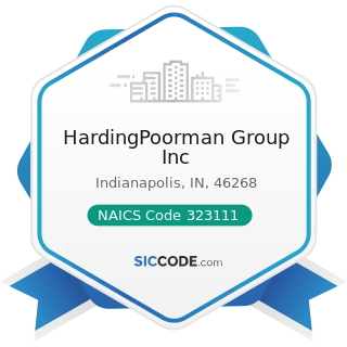 HardingPoorman Group Inc - NAICS Code 323111 - Commercial Printing (except Screen and Books)