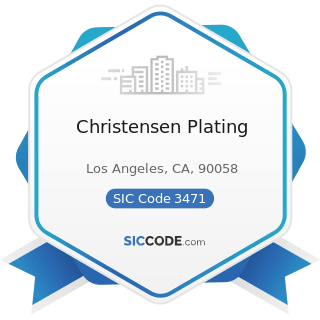 Christensen Plating - SIC Code 3471 - Electroplating, Plating, Polishing, Anodizing, and Coloring
