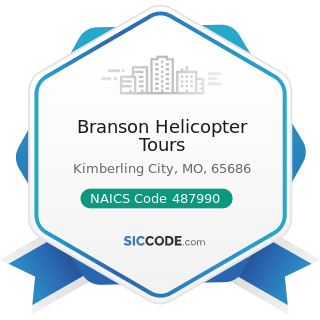 Branson Helicopter Tours - NAICS Code 487990 - Scenic and Sightseeing Transportation, Other