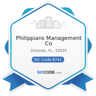 Philippians Management Co - SIC Code 8741 - Management Services