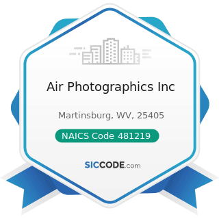 Air Photographics Inc - NAICS Code 481219 - Other Nonscheduled Air Transportation