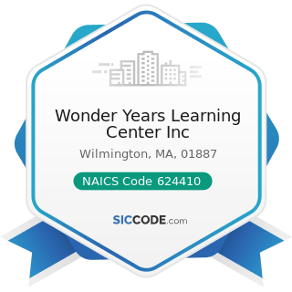 Wonder Years Learning Center Inc - NAICS Code 624410 - Child Care Services
