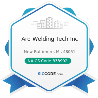 Aro Welding Tech Inc - NAICS Code 333992 - Welding and Soldering Equipment Manufacturing