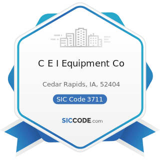 C E I Equipment Co - SIC Code 3711 - Motor Vehicles and Passenger Car Bodies