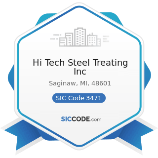 Hi Tech Steel Treating Inc - SIC Code 3471 - Electroplating, Plating, Polishing, Anodizing, and...