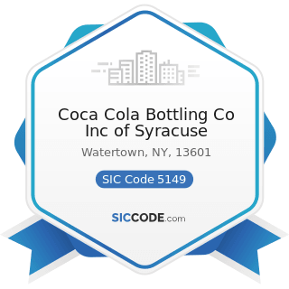 Coca Cola Bottling Co Inc of Syracuse - SIC Code 5149 - Groceries and Related Products, Not...