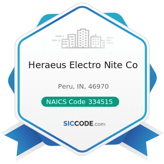Heraeus Electro Nite Co - NAICS Code 334515 - Instrument Manufacturing for Measuring and Testing...