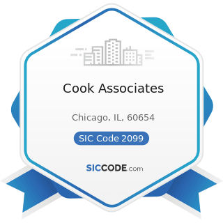 Cook Associates - SIC Code 2099 - Food Preparations, Not Elsewhere Classified